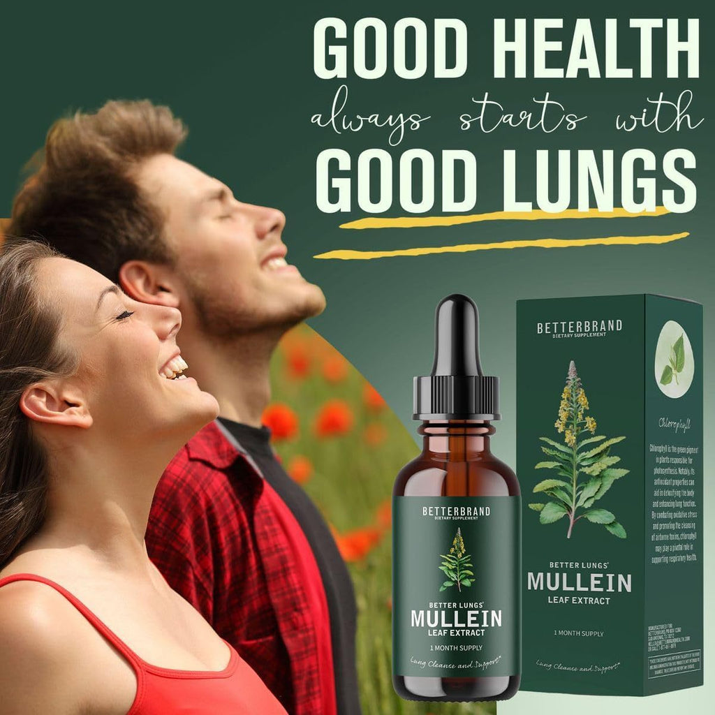 BetterLungs Königskerzenblätter- & Chlorophyll-Extrakt-Tropfen zur Lungenentgiftung, Nahrungsergänzungsmittel